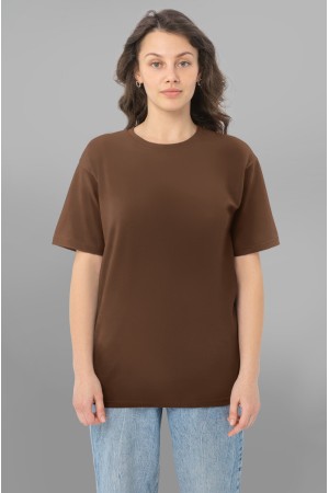 Коричневая женская футболка Premium