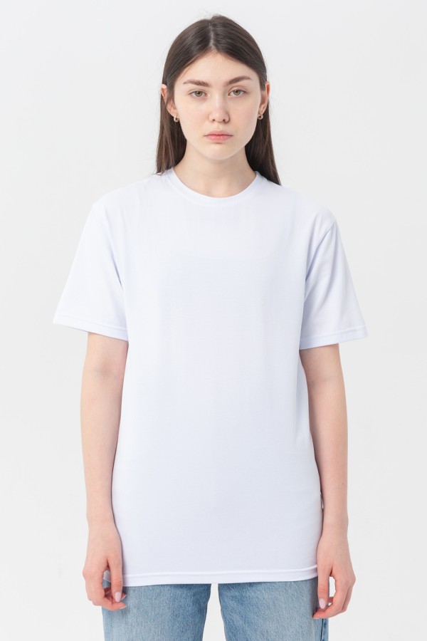  White-T-Shirt Unisex Premium XS-38-40-Woman-(Женский)    Белая женская футболка Premium 