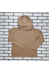 Женский рашгард бежевый спортивный трикотажный с капюшоном, с маской