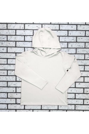 Женский рашгард белый спортивный трикотажный с капюшоном, с маской