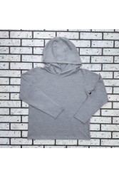 Женский рашгард серый-меланж спортивный трикотажный с капюшоном, с маской