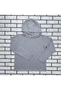 Женский рашгард серый-меланж спортивный трикотажный с капюшоном, с маской