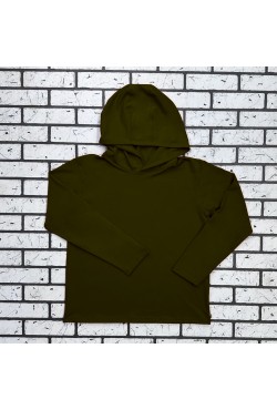 Женский рашгард хаки спортивный трикотажный с капюшоном, с маской