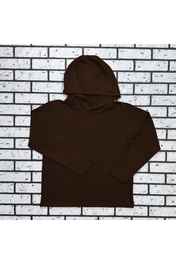  Rashguard mask brown longsleeve woman XS-38-40-Woman-(Женский)    Женский рашгард коричневый спортивный трикотажный с капюшоном, с маской 