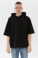 Черная футболка оверсайз с капюшоном унисекс   Магазин Толстовок Hooded T-shirt Oversize «RoXy»
