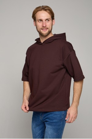 Футболка оверсайз с капюшоном RoXy коричневая мужская