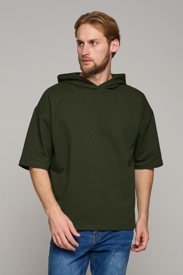  T-shirt oversize RoXy light khaki man XS-44-Unisex-(Мужской)    Футболка оверсайз с капюшоном RoXy светлый хаки мужская 