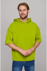 Футболка оверсайз с капюшоном RoXy салатовая (лайм) мужская