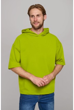 Футболка оверсайз с капюшоном RoXy салатовая (лайм) мужская