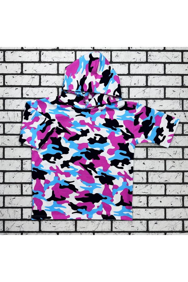 Футболка оверсайз с капюшоном RoXy камуфляжная мужская   Магазин Толстовок Hooded T-shirt Oversize «RoXy»