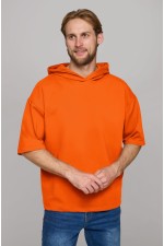  T-shirt oversize RoXy orange man S-46-Unisex-(Мужской)    Футболка оверсайз с капюшоном RoXy оранжевая мужская 