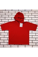 RoXy - Футболка оверсайз с капюшоном красная унисекс   Магазин Толстовок Hooded T-shirt Oversize «RoXy»
