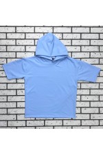 Футболка оверсайз с капюшоном RoXy небесно-голубая мужская   Магазин Толстовок Hooded T-shirt Oversize «RoXy» - Фото на парнях