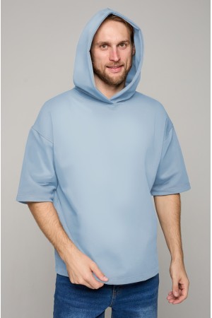 Футболка оверсайз с капюшоном RoXy небесно-голубая мужская