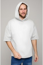  T-shirt oversize RoXy white man XS-44-Unisex-(Мужской)    Футболка оверсайз с капюшоном RoXy белая мужская 