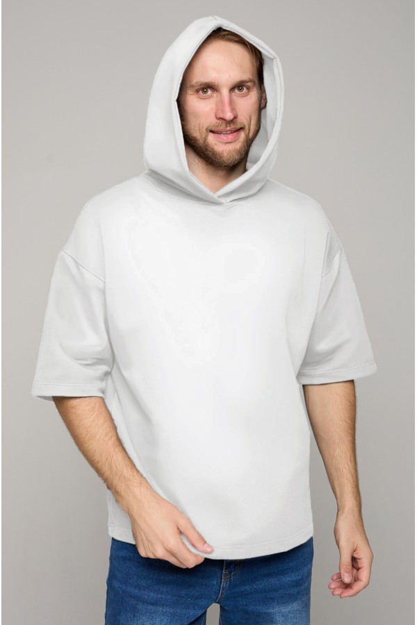 Футболка оверсайз с капюшоном RoXy белая мужская T-shirt oversize RoXy white man S-46-Unisex-(Мужской) Футболка оверсайз с капюшоном RoXy белая мужская