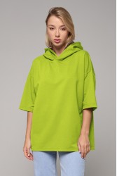 RoXy - Футболка оверсайз с капюшоном салатовая женская