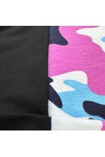 RoXy - Футболка оверсайз с капюшоном розовый и черный камуфляж Military Half-Half   Магазин Толстовок Hooded T-shirt Oversize «RoXy»