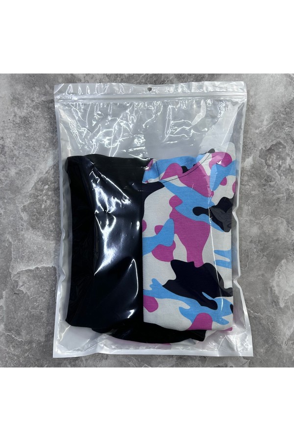 RoXy - Футболка оверсайз с капюшоном розовый и черный камуфляж Military Half-Half   Магазин Толстовок Hooded T-shirt Oversize «RoXy»