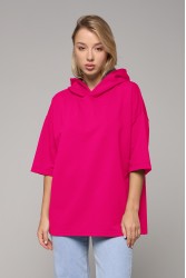 RoXy - Футболка оверсайз с капюшоном неоновая розовая