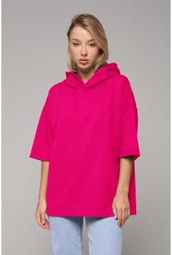 RoXy - Футболка оверсайз с капюшоном неоновая розовая RoXy - Футболка оверсайз с капюшоном неоновая розовая