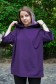  Hooded T-shirt oversize RoXy Violet XXXL-56-Unisex-(Женский)    Футболка оверсайз с капюшоном фиолетовая унисекс 