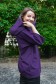 Футболка оверсайз с капюшоном фиолетовая унисекс   Магазин Толстовок Hooded T-shirt Oversize «RoXy» - Фото на девушках