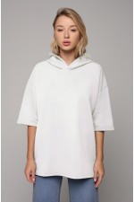  T-shirt oversize RoXy white woman S-46-Unisex-(Женский)    RoXy - Футболка оверсайз с капюшоном белая женская 