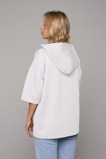 RoXy - Футболка оверсайз с капюшоном белая женская   Магазин Толстовок Hooded T-shirt Oversize «RoXy» - Фото на девушках