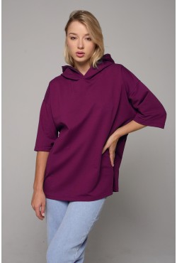 RoXy - Футболка оверсайз с капюшоном цвет Вино