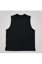 Майка оверсайз без рукавов спортивная мужская черная Muscle tank top black man XS-44-Unisex-(Мужской) Майка оверсайз без рукавов спортивная мужская черная