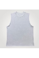  Muscle tank top white man XS-44-Unisex-(Мужской)    Майка оверсайз без рукавов спортивная мужская белая 