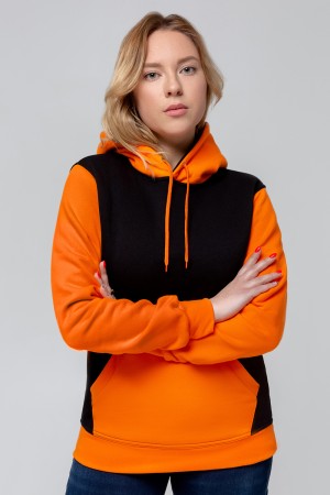 Black-Orange Hoodie - Черно-оранжевое худи подростковое