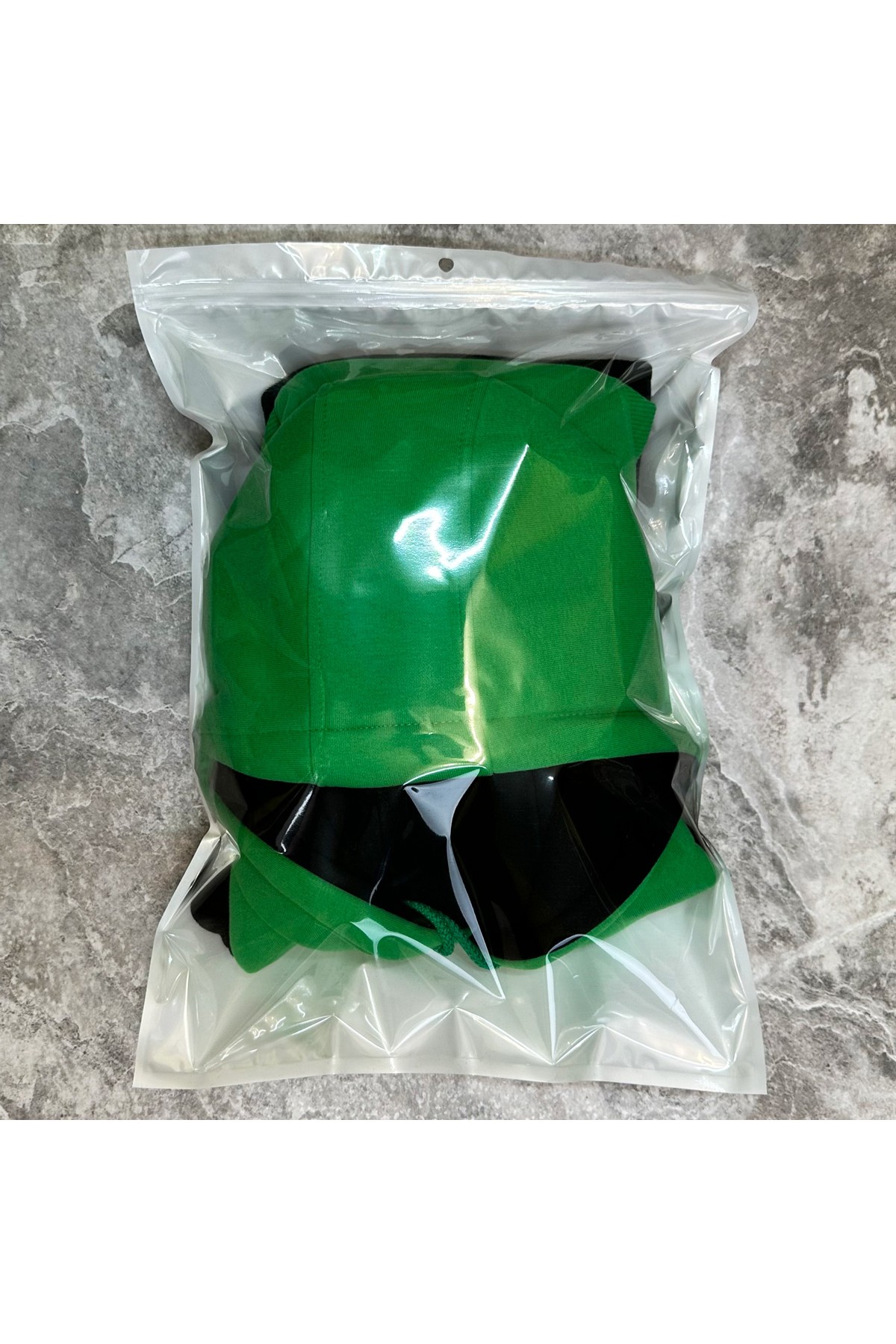 Black light Green Hoodie Мужская толстовка худи классическая двухцветная: черный-светло зеленый 320гр/м.кв — фото 5