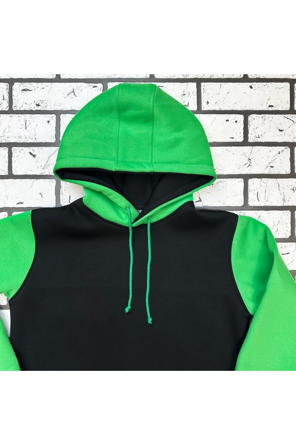 Женская классические худи Black-light Green Hoodie Женская толстовка худи классическая черная с зеленым 320гр/м.кв 3 Black-light Green Hoodie Женская толстовка худи классическая черная с зеленым 320гр/м.кв Магазин Толстовок Женская классические худи
