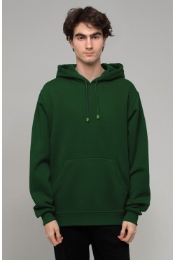 Dark Green bottle Hoodie Man Classic Мужская темно-зеленая толстовка худи классическая 320гр/м.кв