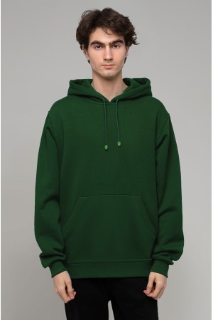 Dark Green bottle Hoodie Man Classic Мужская темно-зеленая толстовка худи классическая 320гр/м.кв