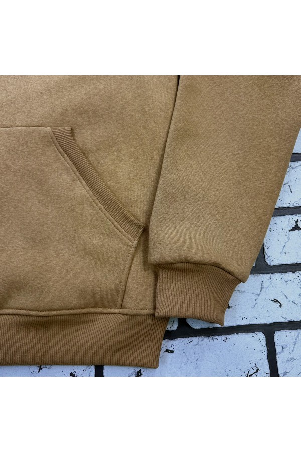 Женская толстовка худи цвет карамель (темный бежевый) классическая 320гр/м.кв   Магазин Толстовок Женская классические худи