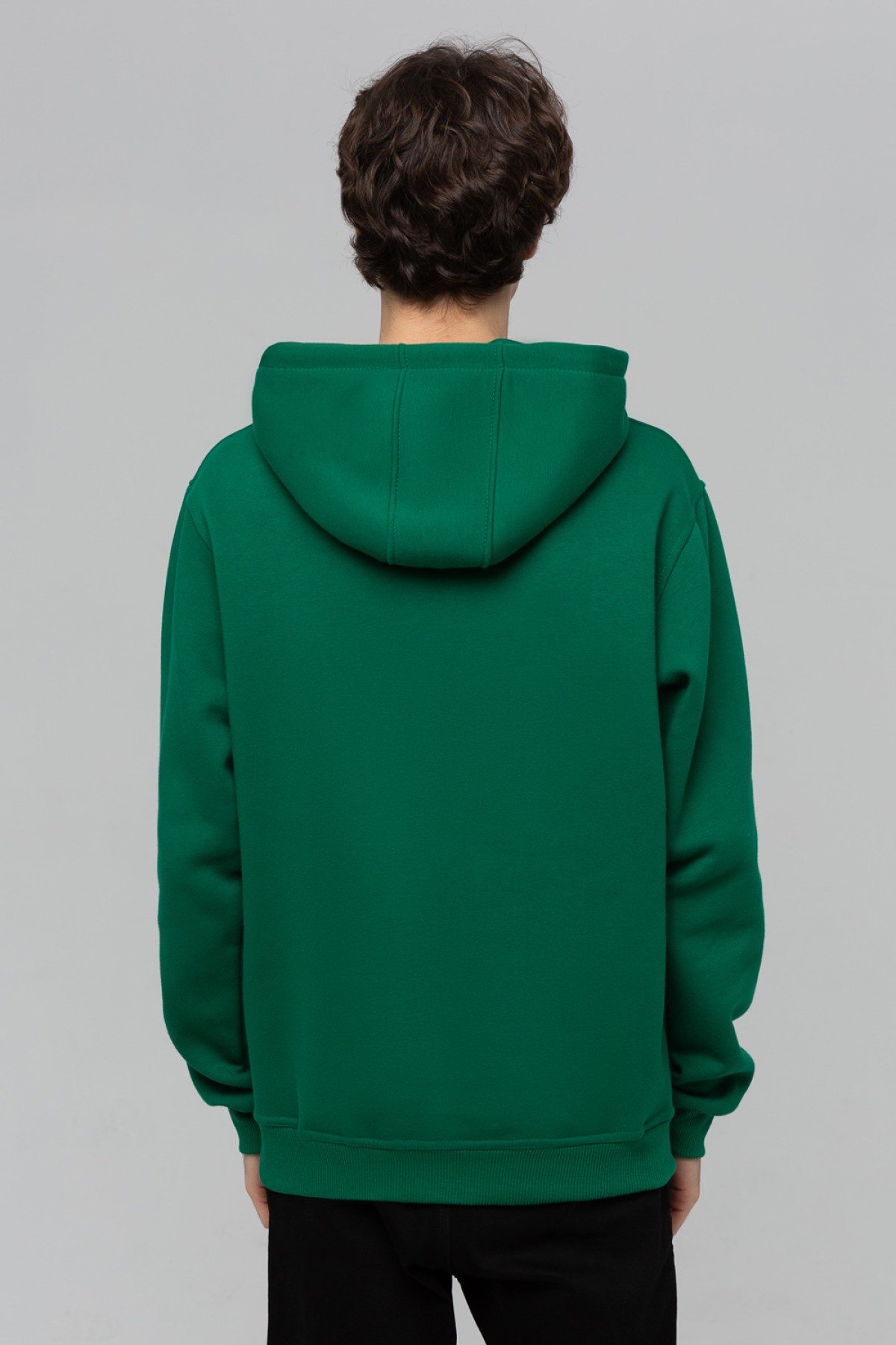 Dark Green leaf Hoodie Man Classic Мужская лиственно-зеленая толстовка худи классическая 320гр/м.кв — фото 6