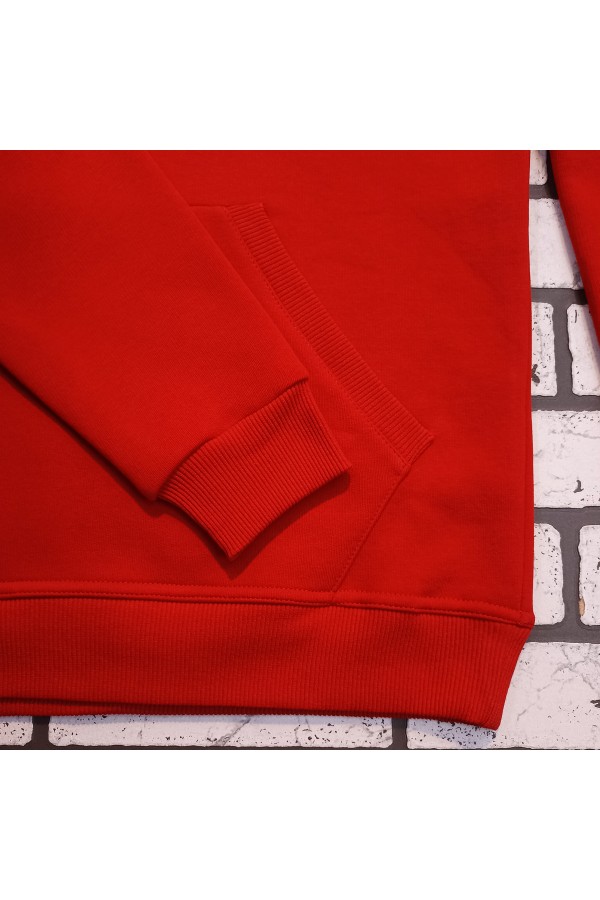 Мужская красная толстовка худи классическая 320гр/м.кв   Магазин Толстовок Мужские классические толстовки 