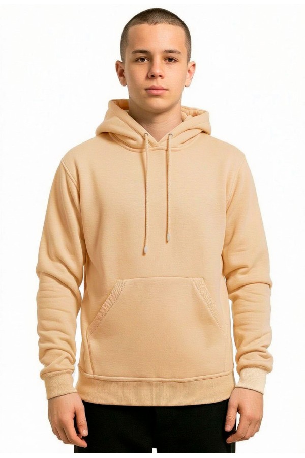  Beige Hoodie teenage Classic    Подростковая бежевая толстовка худи классическая 320гр/м.кв 