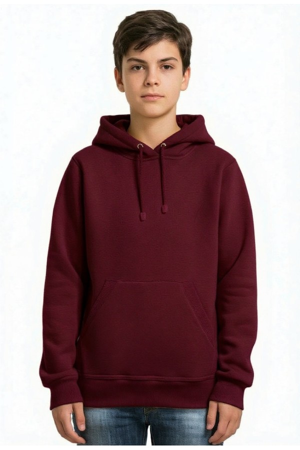  Bordo Hoodie teenage Classic S-38-40-Teenage-(Подростковый)    Подростковая бордовая толстовка худи классическая 320гр/м.кв 
