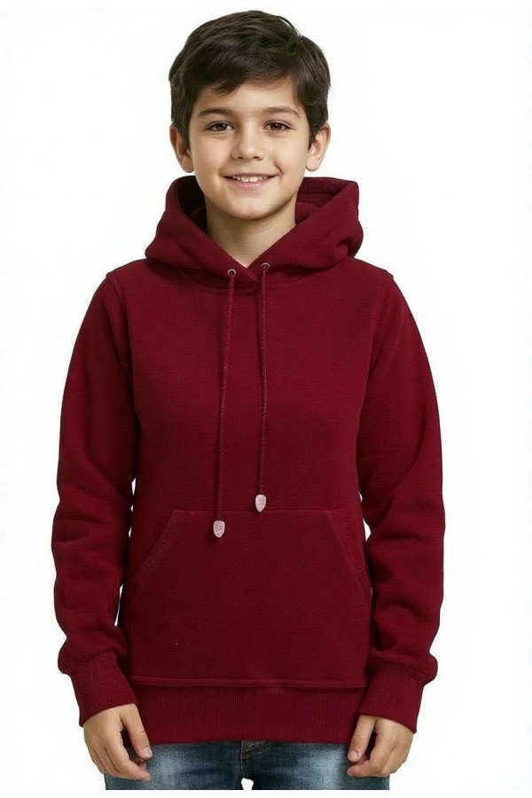 Bordo Hoodie teenage Classic    Подростковая бордовая толстовка худи классическая 320гр/м.кв 