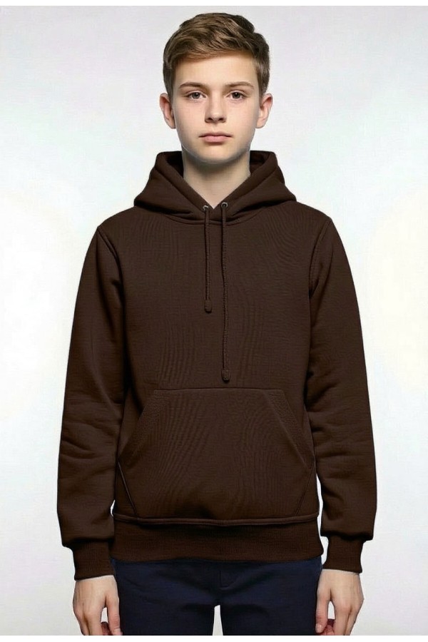  Brown Hoodie teenage Classic S-38-40-Teenage-(Подростковый)    Подростковая коричневая толстовка худи классическая 320гр/м.кв 