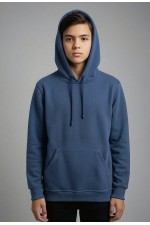  Indigo Hoodie teenage Classic S-38-40-Teenage-(Подростковый)    Подростковая толстовка цвет индиго худи классическая 320гр/м.кв 