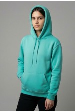  Mint Hoodie teenage Classic girl L-42-44-Teenage-(Подростковый)    Подростковая мятная толстовка худи классическая (фото на девочке) 320гр/м.кв 