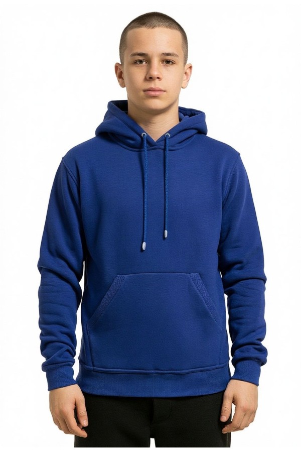  Royal blue Hoodie teenage Classic    Подростковая васильковая синяя толстовка худи классическая 320гр/м.кв 