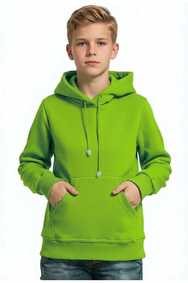 Подростковая толстовка худи салатовая классическая 320гр/м.кв Salad Hoodie teenage Classic Подростковая толстовка худи салатовая классическая 320гр/м.кв