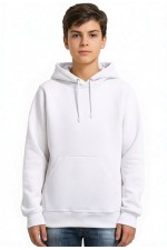  White Hoodie teenage Classic    Подростковая белая толстовка худи классическая 320гр/м.кв 
