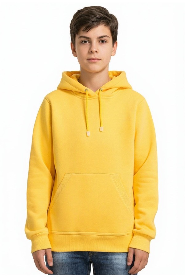  Royal yellow Hoodie teenage Classic    Подростковая желтая толстовка худи классическая 320гр/м.кв 